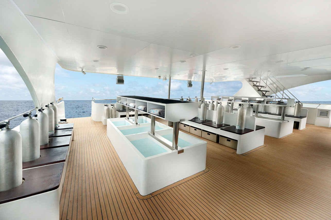 Shaded Diving Area On A Liveaboard - Gaia Love Liveaboard