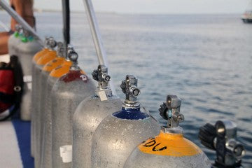 Dive tanks - What happens if you run out of air while scuba diving small