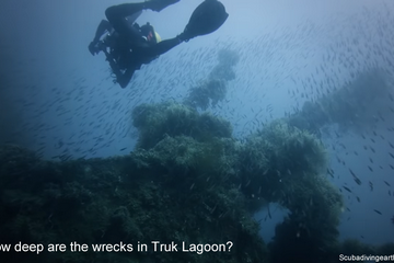 How deep are the wrecks in Truk Lagoon small