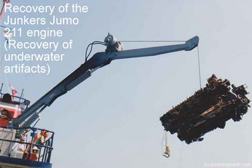 Recovery of the Junkers Jumo 211 engine - Recovery of underwater artifacts small