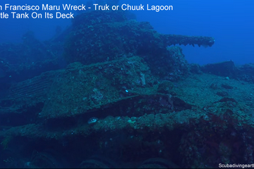 San Francisco Maru Wreck - Truk or Chuuk Lagoon Battle Tank On Its Deck small