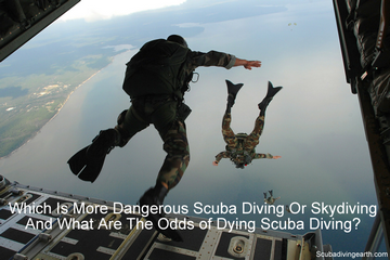 Which is more dangerous scuba diving or skydiving and what are the odds of dying scuba diving small