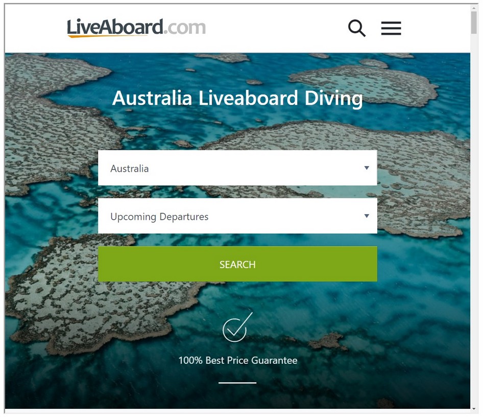 Liveaboard.com search Australia scroll
