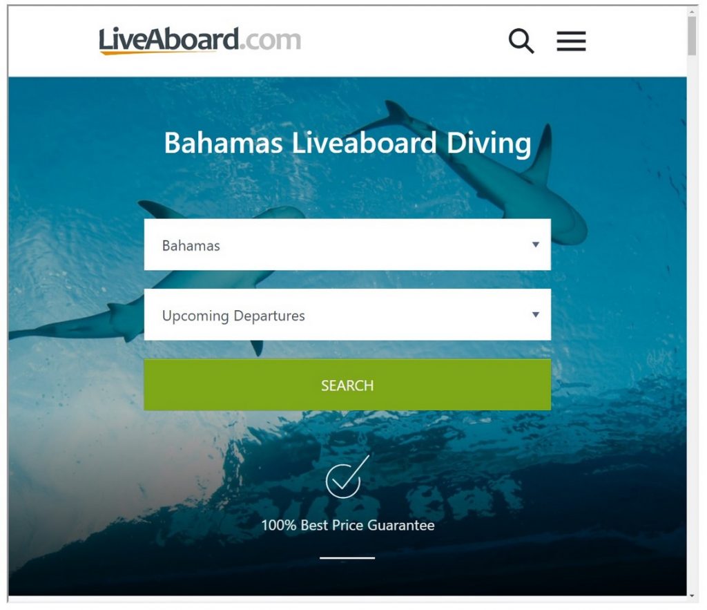 Liveaboard.com search Bahamas scroll