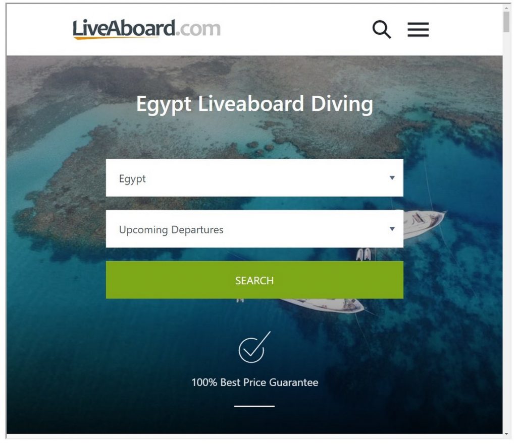 Liveaboard.com search Egypt scroll