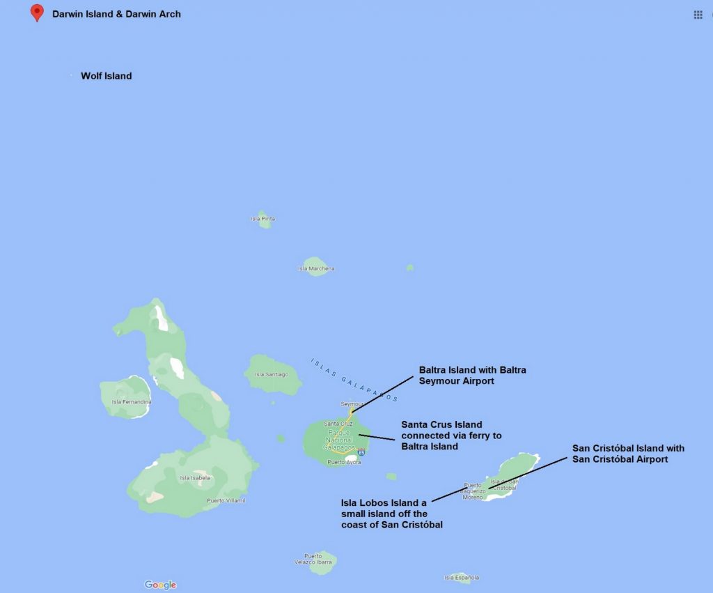 Map of the Galapagos Islands