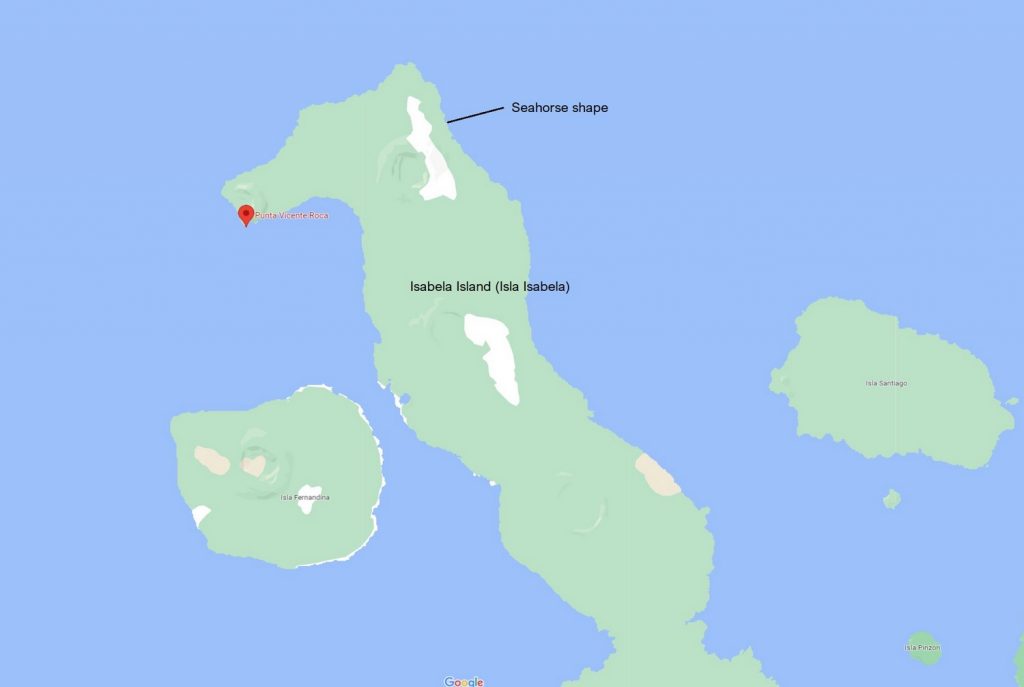 Galapagos Punta Vicente Roca Map