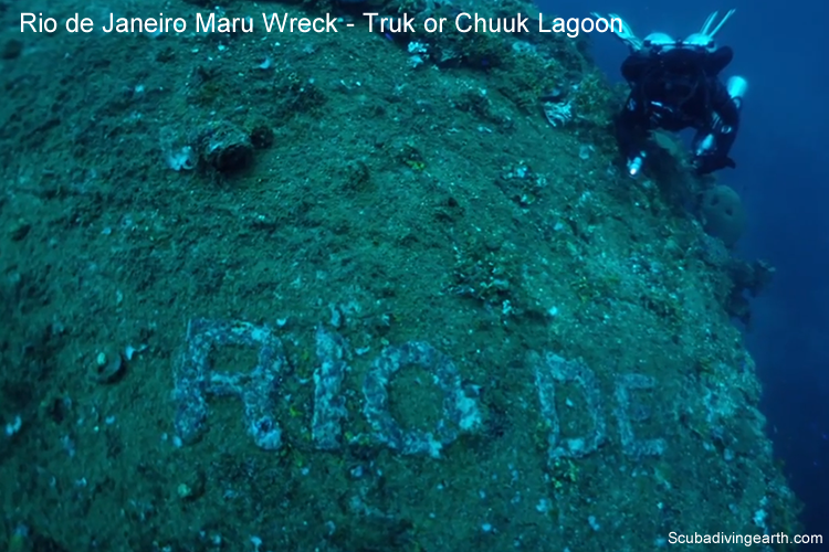 Rio de Janeiro Maru Wreck - Truk or Chuuk Lagoon - With Name Plake larger
