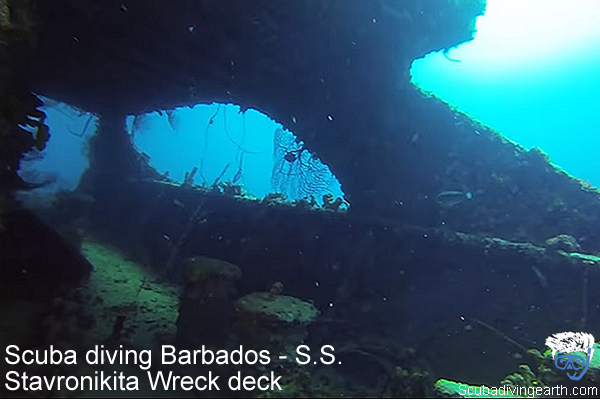 Scuba diving Barbados - S.S. Stavronikita Wreck deck