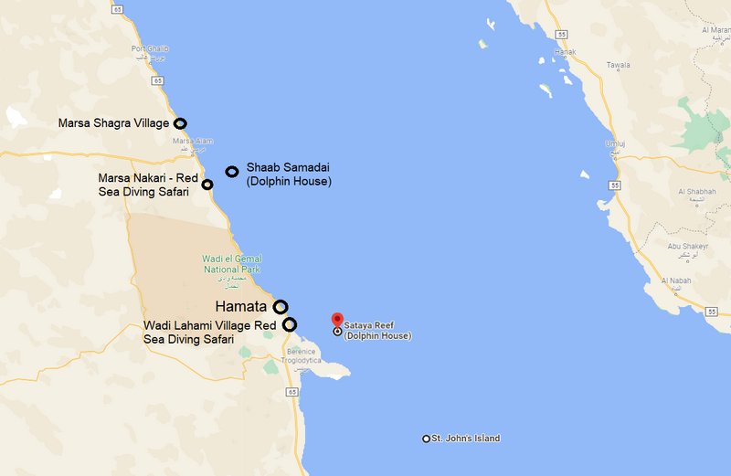 Where is Dolphin House Reef (Shaab Sataya Reef) - Map large
