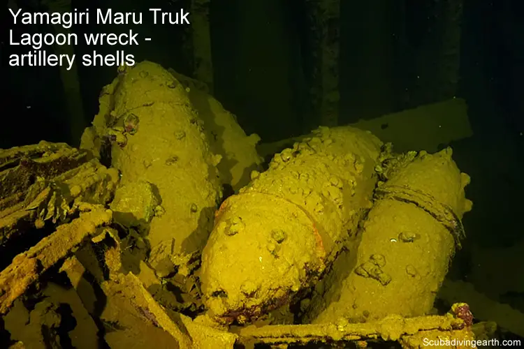 Yamagiri Maru Truk Lagoon wreck - artillery shells